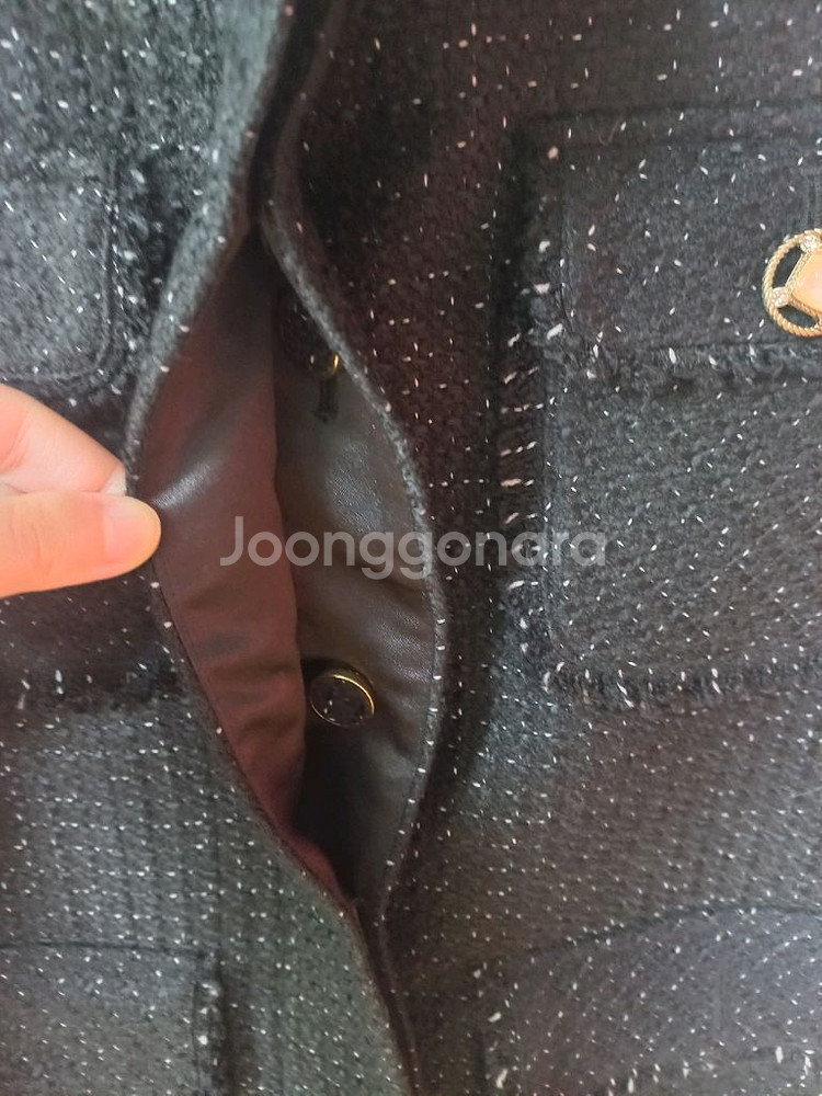 soo 검정 트위드스타일 자켓--2