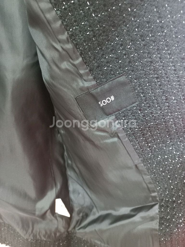 soo 검정 트위드스타일 자켓--3