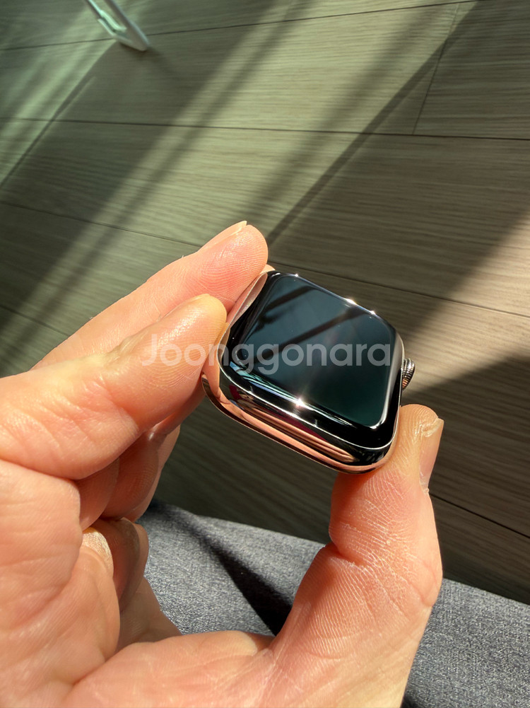 애플워치8 실버 스테인리스 셀룰러 GPS 45mm입니다--2