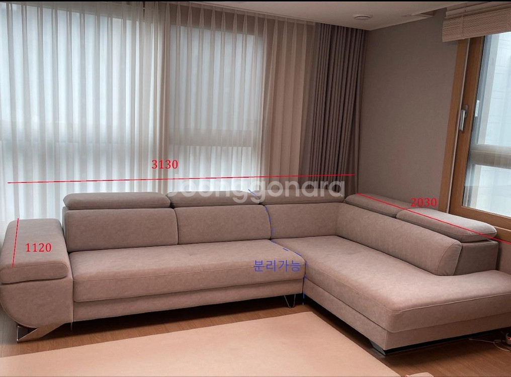 페브릭쇼파 L자형 6인 코너형--9