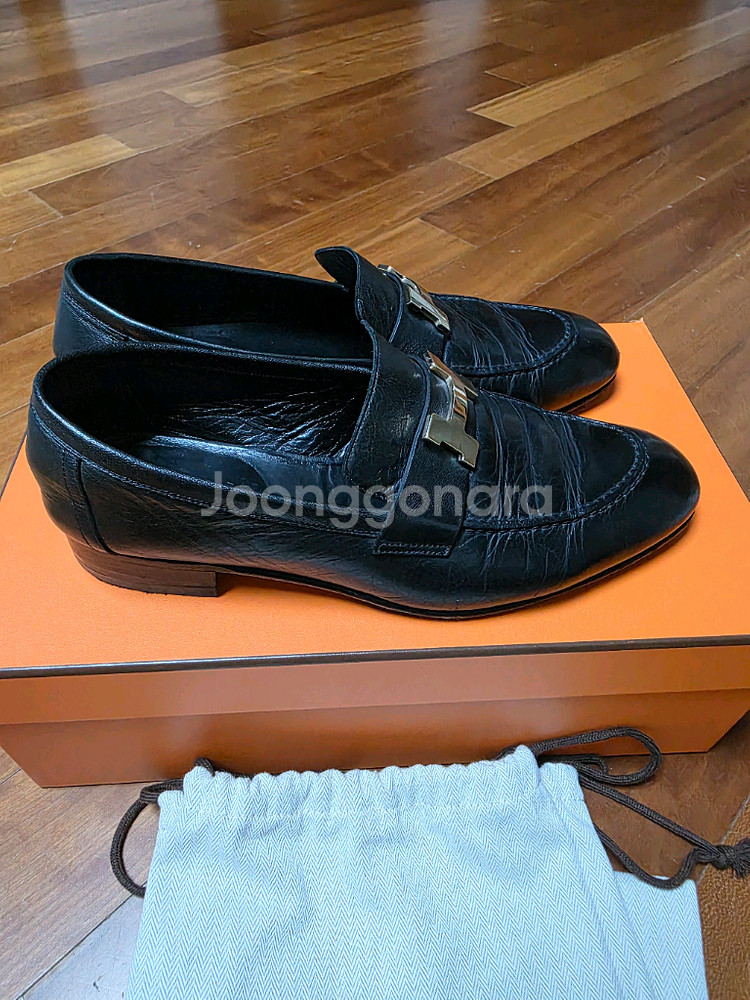 에르메스 H 로고 레더 로퍼 41.5--1