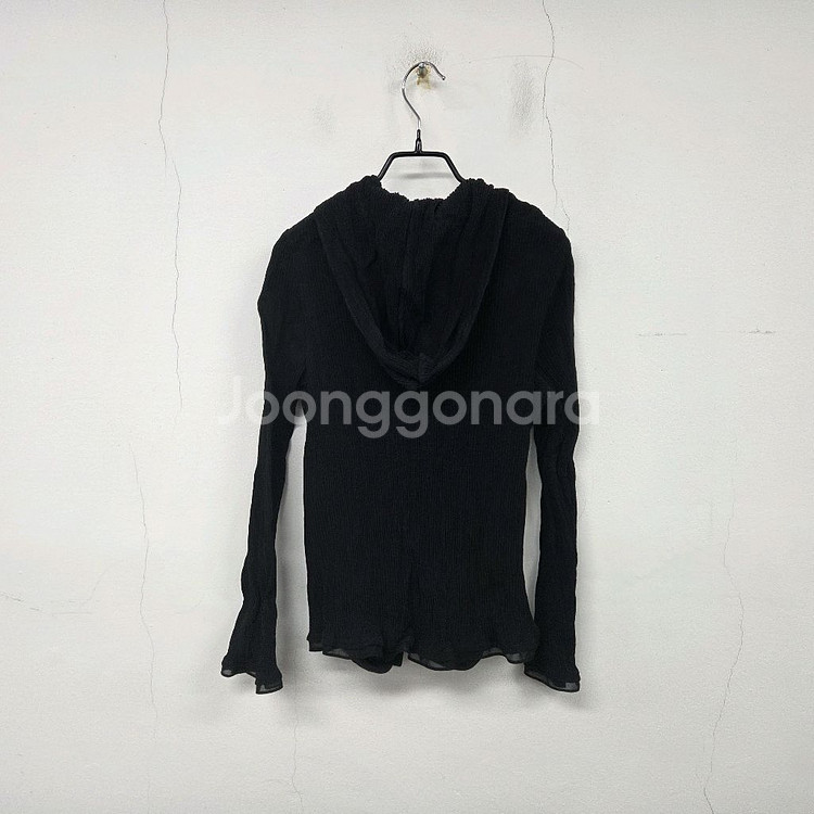 구호 25 신상 크링클 후드 집업 여성 플리츠 자켓 M 블랙--1