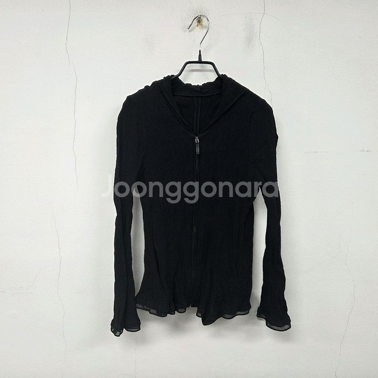 구호 25 신상 크링클 후드 집업 여성 플리츠 자켓 M 블랙--9