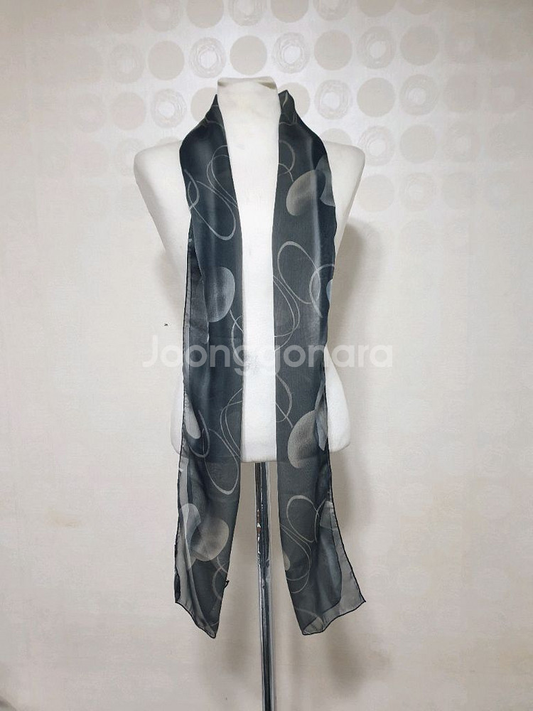 블랙스카프 블랙머플러 얇은스카프 얇은머플러--0