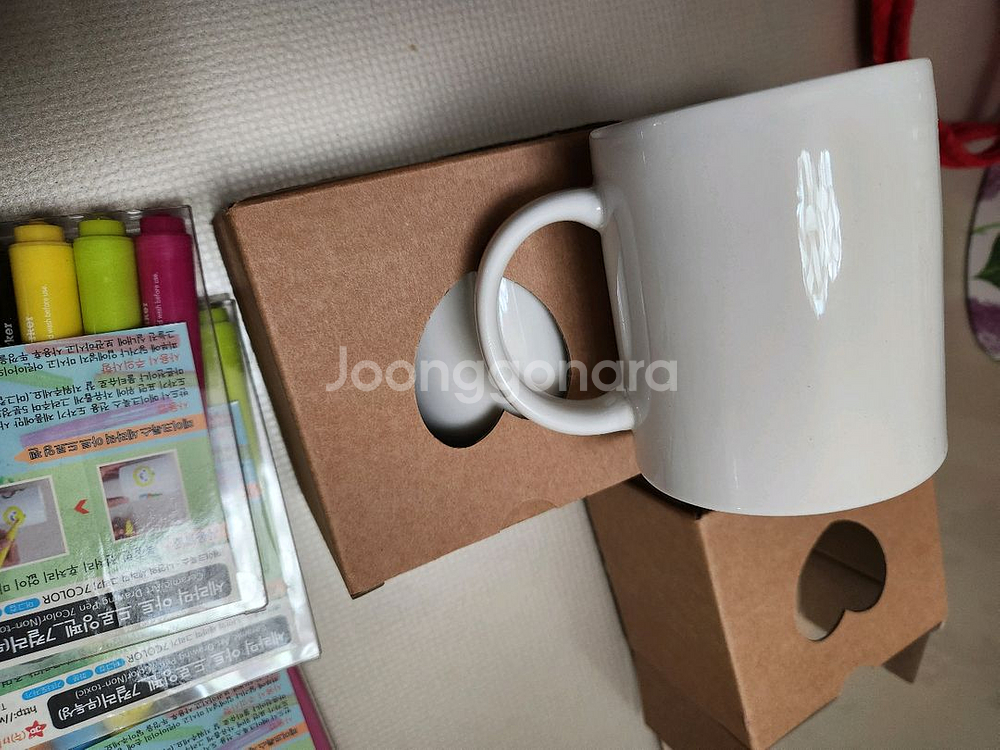 세라믹 아트 드로잉 펜 세트와 머그컵 3개 새상품--3