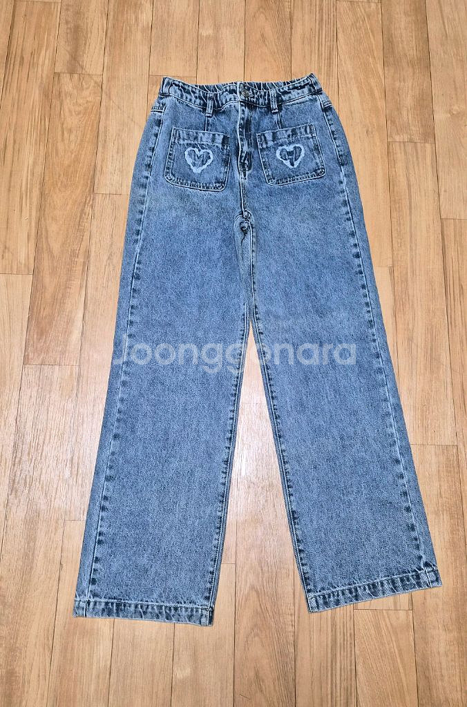 써스데이아일랜드 하트 포인트 데님 팬츠 새옷--7