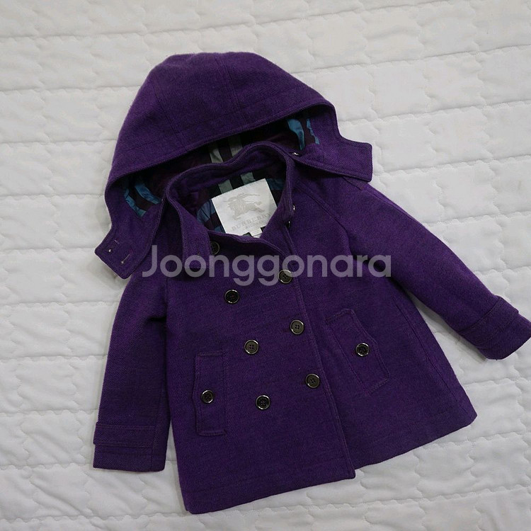 버버리 매장판 여아 3y 후드 모직 코트 자켓 사랑봉봉--0