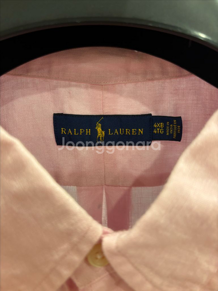 폴로 랄프로렌 핑크 린넨셔츠 빅사이즈 4XL--0