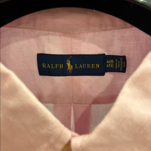폴로 랄프로렌 핑크 린넨셔츠 빅사이즈 4XL
