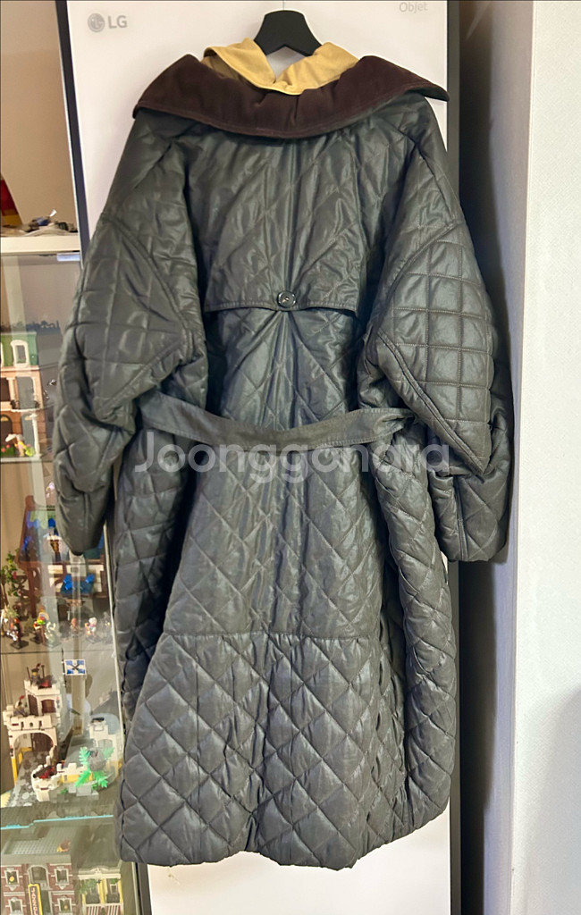 한섬 system 시스템 퀄팅 벨티드 트렌치 코트--1