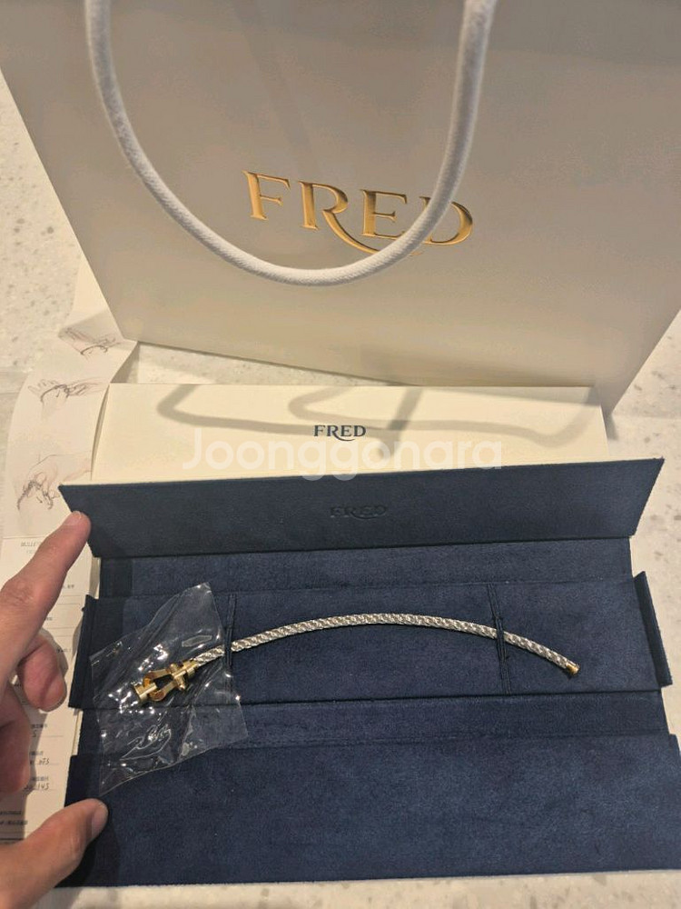 프레드 팔찌 라지 옐로우골드 18호--0