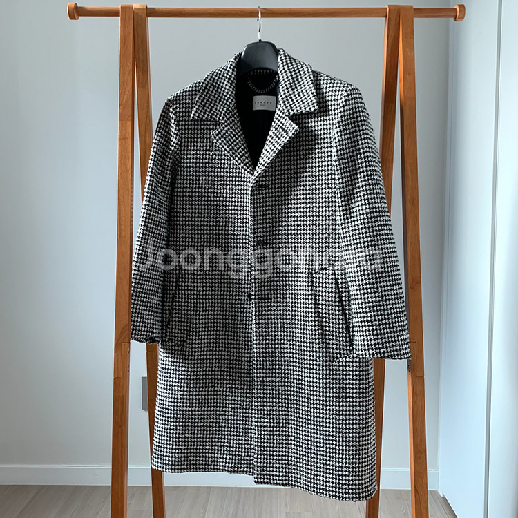 (M) 산드로옴므 남자 하운드투스 헤링본 울 코트--0