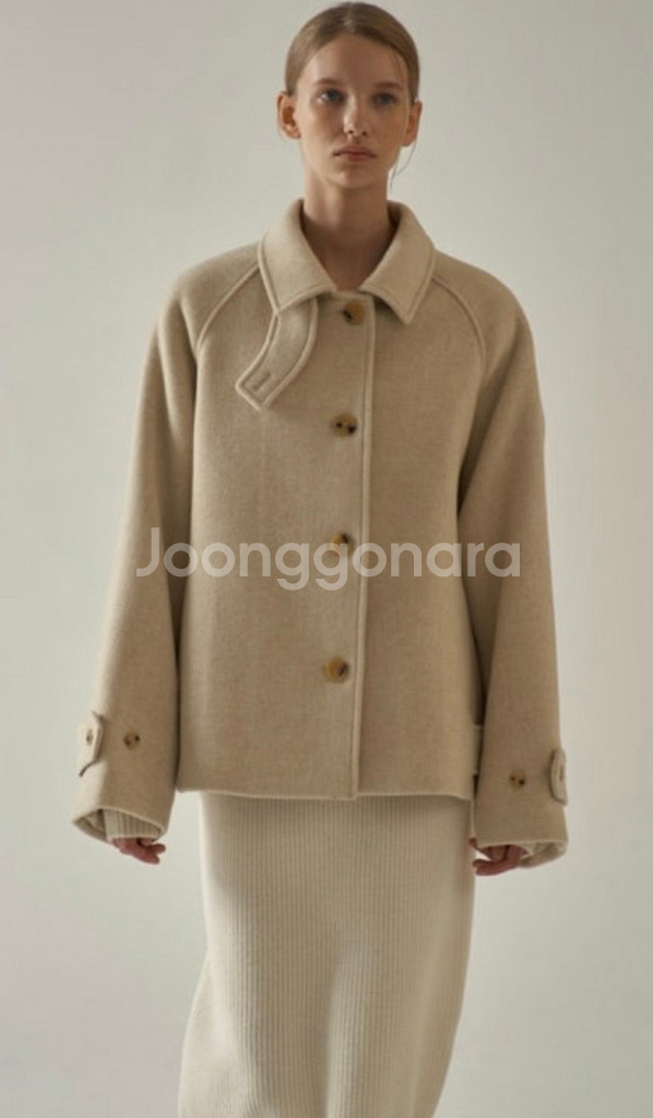 파사드패턴 캐시미어 하프코트 오트밀 M--0