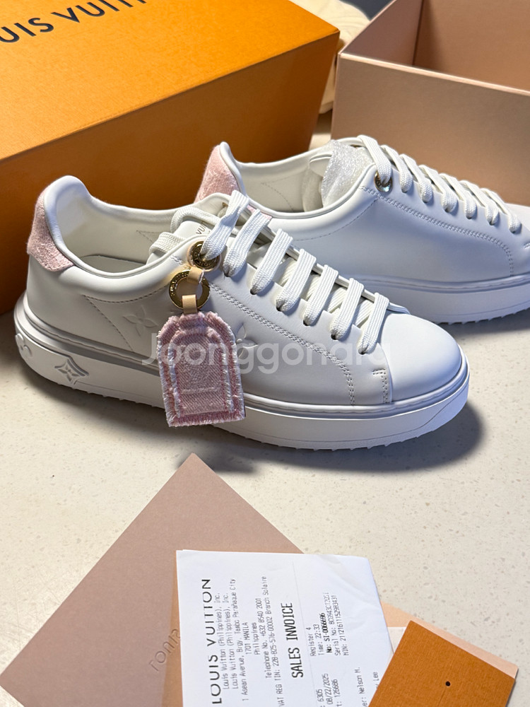 25SS 루이비통 타임아웃 스니커즈 37사이즈 핑크--0