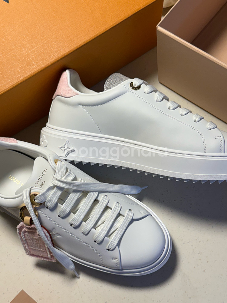 25SS 루이비통 타임아웃 스니커즈 37사이즈 핑크--2