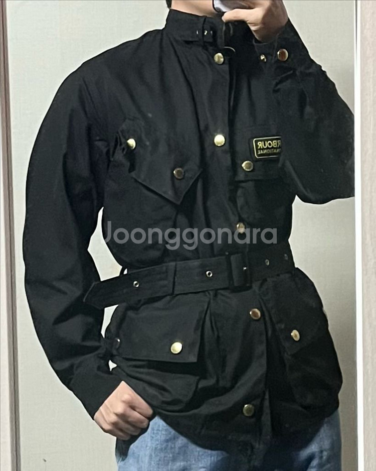 바버 인터네셔널 벨티드 왁스 자켓--1