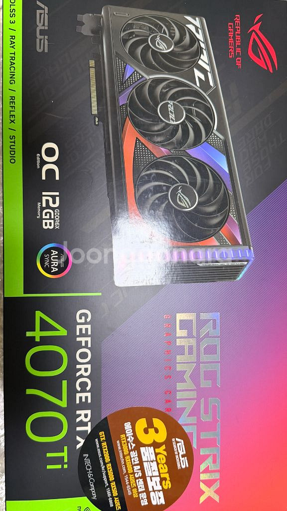 Asus rtx4070ti rog strix 풀박 A급--0