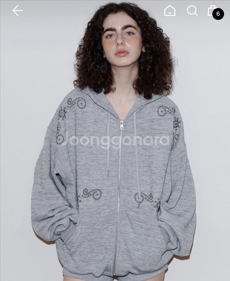 플라워 자수 후드집업--0