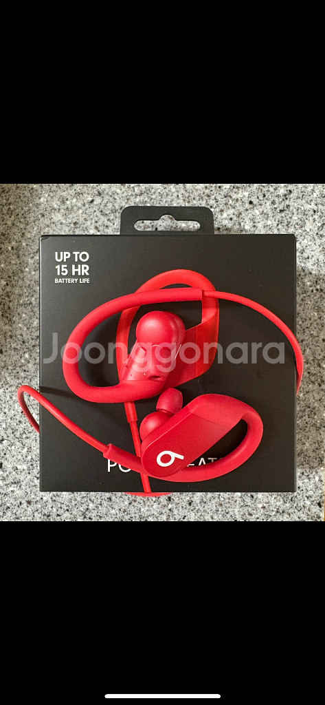 (새상품)Beats 파워비츠 블루투스 이어폰 레드 러닝용--1