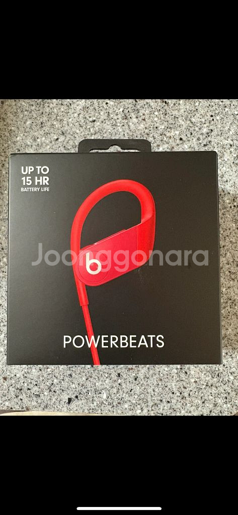 (새상품)Beats 파워비츠 블루투스 이어폰 레드 러닝용--2