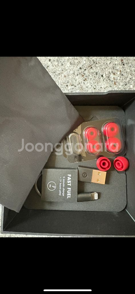 (새상품)Beats 파워비츠 블루투스 이어폰 레드 러닝용--5