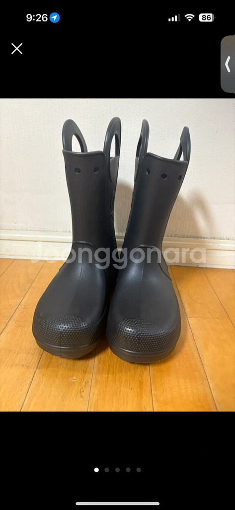 (새상품,최종가격)크록스 핸들 여성 레인부츠 250--0