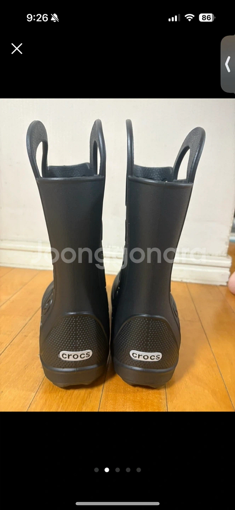 (새상품,최종가격)크록스 핸들 여성 레인부츠 250--1