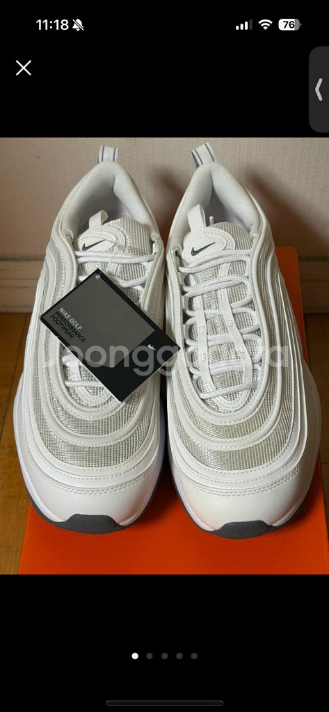 (새상품)나이키 에어맥스 97 남성 골프화 화이트 275--0