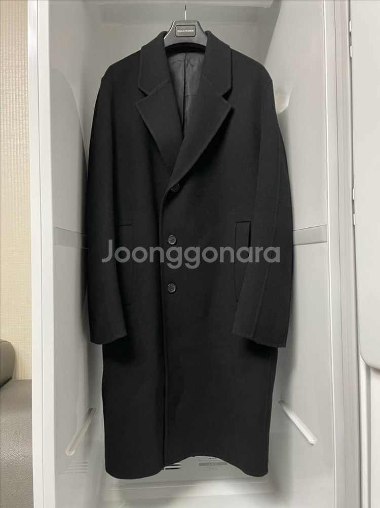 솔리드옴므 블랙 캐시미어 핸드메이드 코트 48사이즈--0