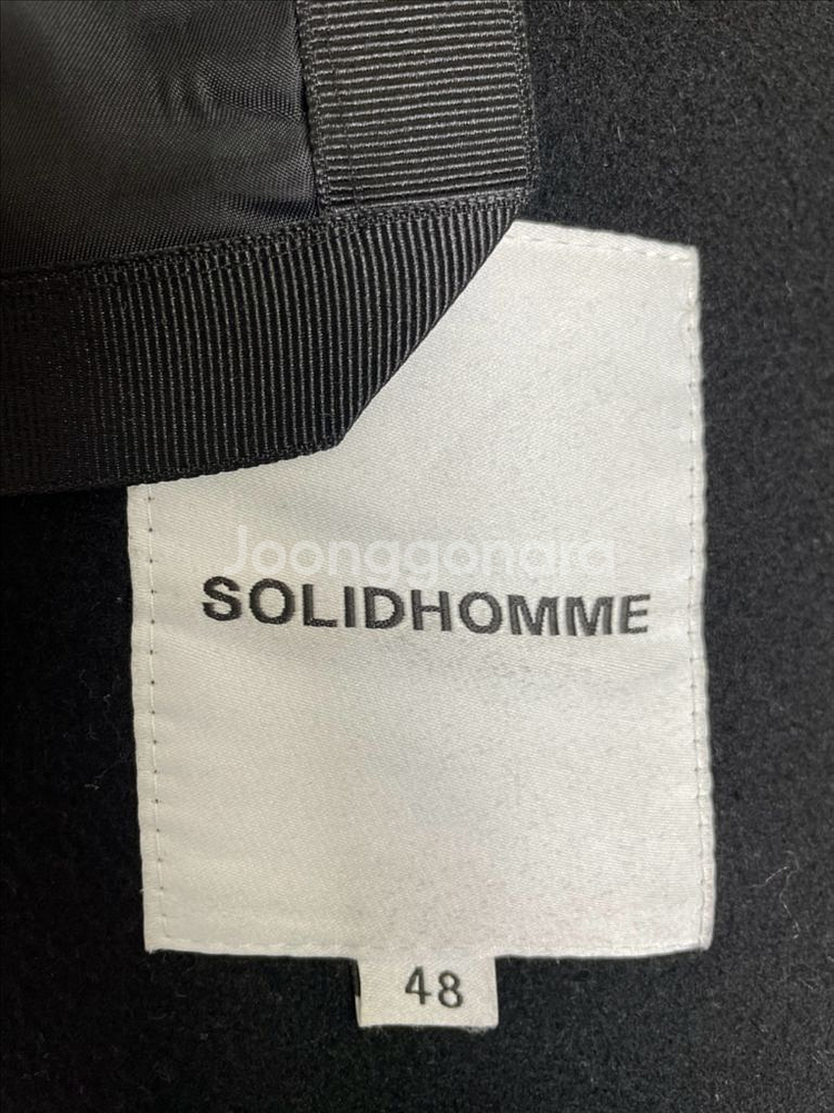 솔리드옴므 블랙 캐시미어 핸드메이드 코트 48사이즈--4