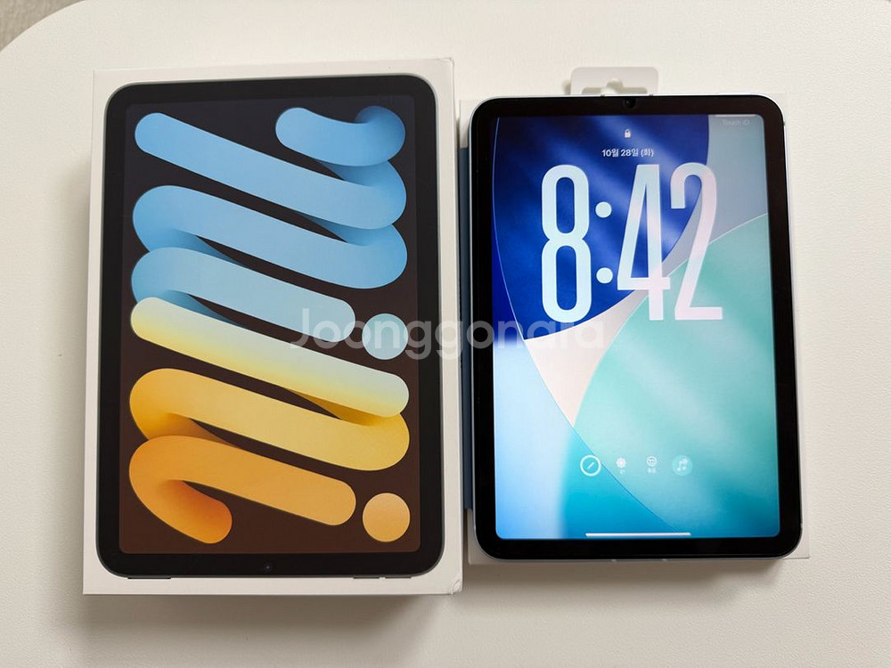 아이패드 미니 A17 Pro 7세대 셀룰러 256GB 블루 + 애플케어 + 정품 폴리오--0