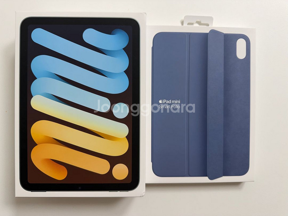 아이패드 미니 A17 Pro 7세대 셀룰러 256GB 블루 + 애플케어 + 정품 폴리오--2