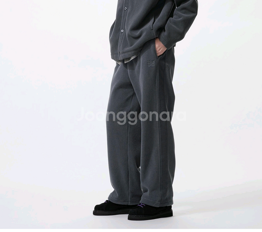 유니클로 니들스 콜라보 후리스 와이드팬츠(블랙,그레이)--1