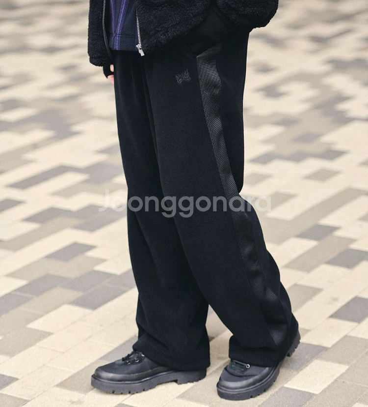 유니클로 니들스 콜라보 후리스 와이드팬츠(블랙,그레이)--6