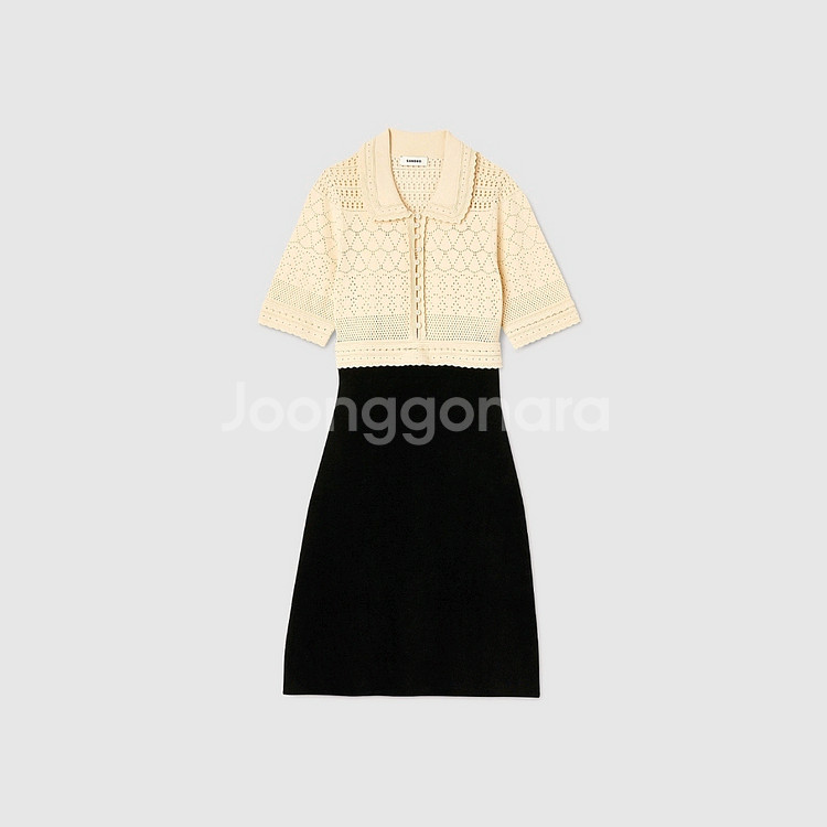 산드로 투톤 니트 미니 원피스 (새상품)--1