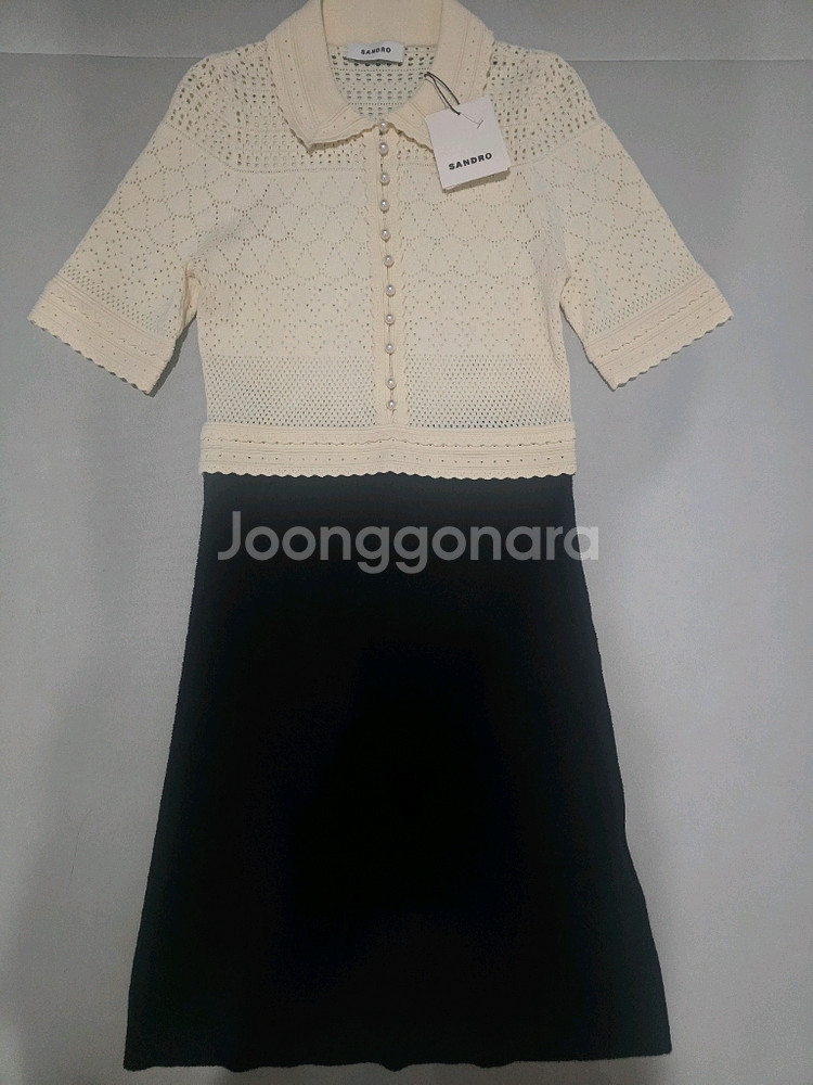 산드로 투톤 니트 미니 원피스 (새상품)--3