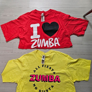 줌바 크롭 반팔티 2벌 세트