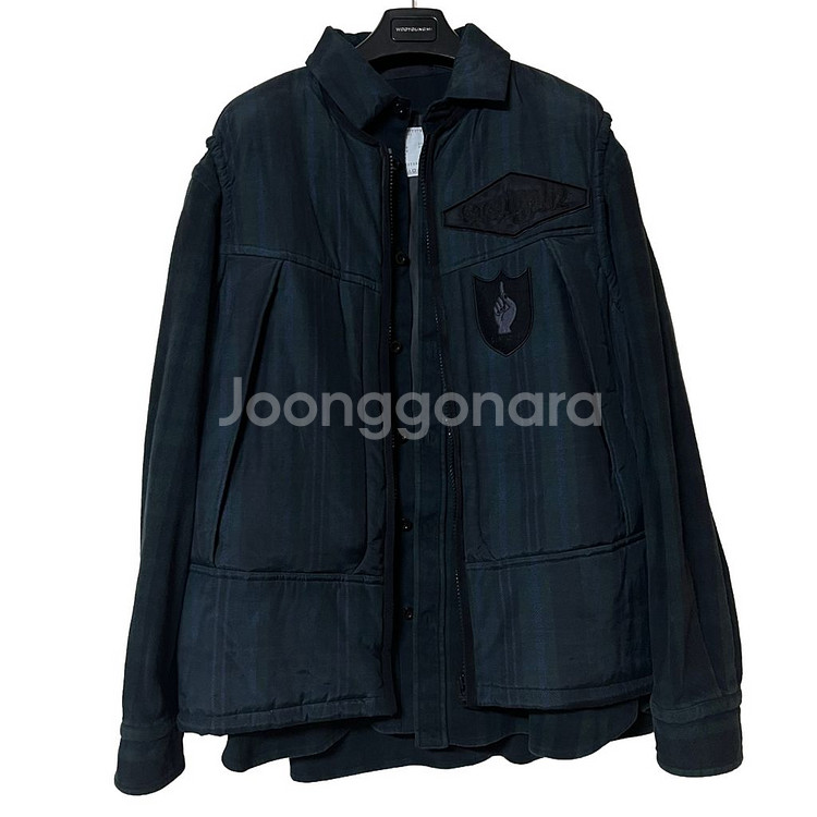 24FW 사카이x곤즈 베스트 레이어드 셔츠 자켓--1