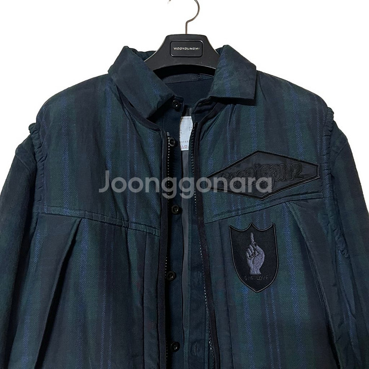 24FW 사카이x곤즈 베스트 레이어드 셔츠 자켓--2