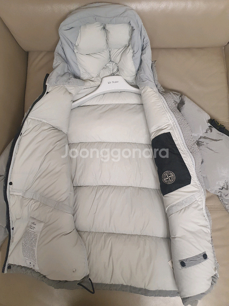 스톤아일랜드 나일론메탈패딩 펄그레이 xl--3