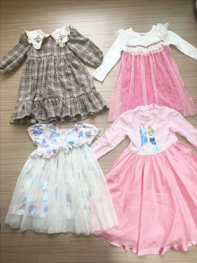 여아 110-120 사이즈 원피스 4벌 일괄 판매 합니다--0