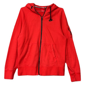 나이키 레드 로고 코튼 후드 집업 XL