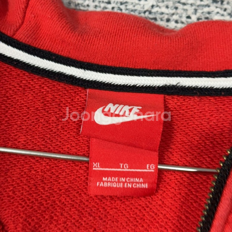 나이키 레드 로고 코튼 후드 집업 XL--2