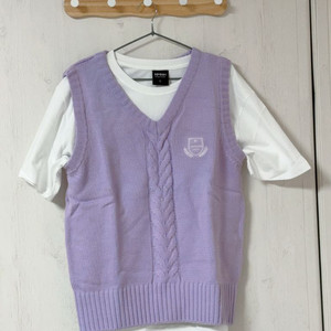 챈스챈스 보라색 니트 조끼(새상품)
