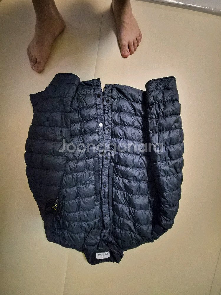 스톤아일랜드 네이비 셔츠 패딩 자켓--0