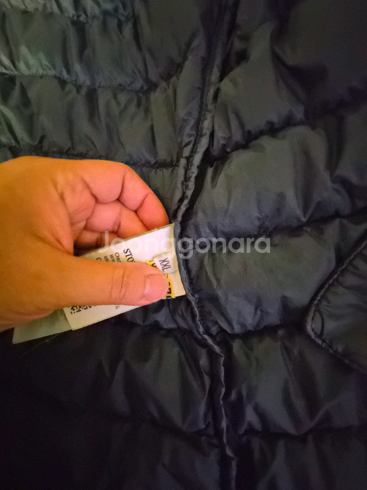 스톤아일랜드 네이비 셔츠 패딩 자켓--3