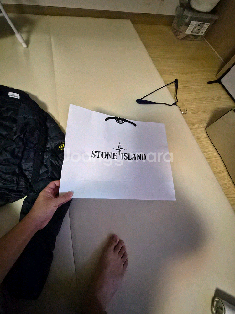 스톤아일랜드 네이비 셔츠 패딩 자켓--5