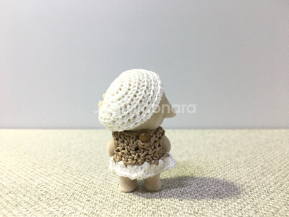 [실바니안 뜨개옷] 베이지 니트 원피스 베레모 세트--1