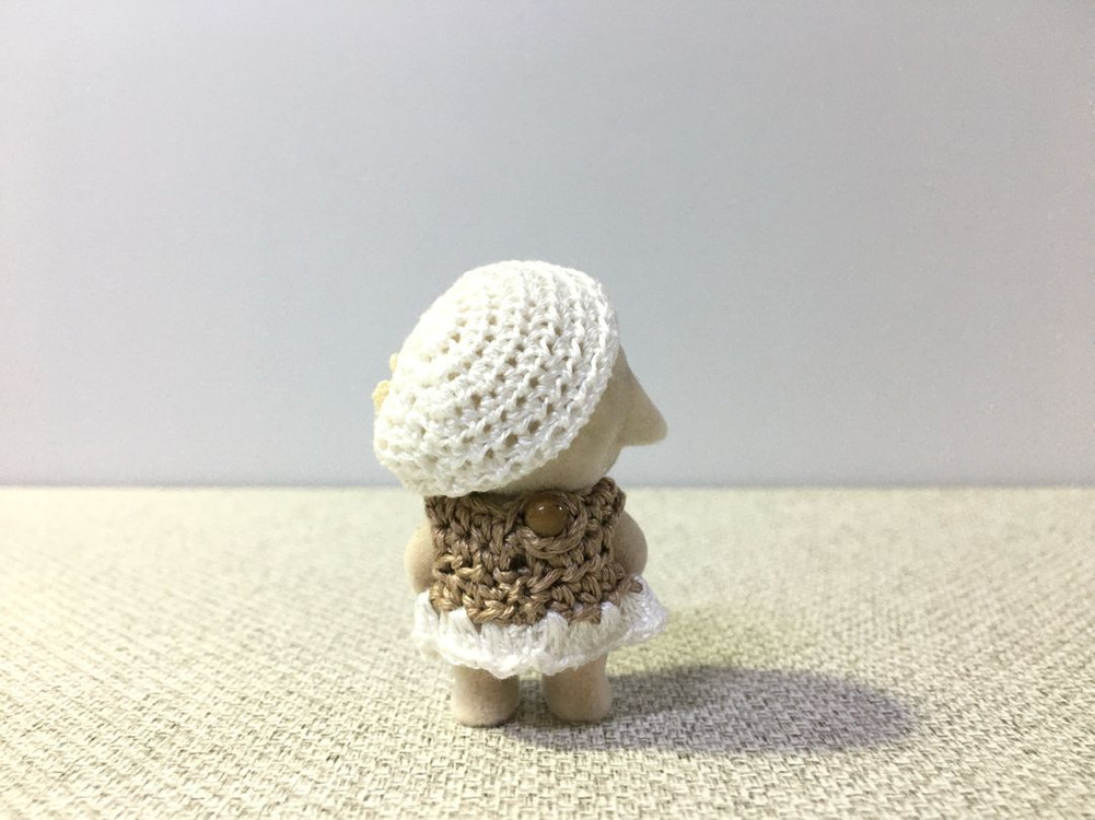 [실바니안 뜨개옷] 베이지 니트 원피스 베레모 세트 이미지