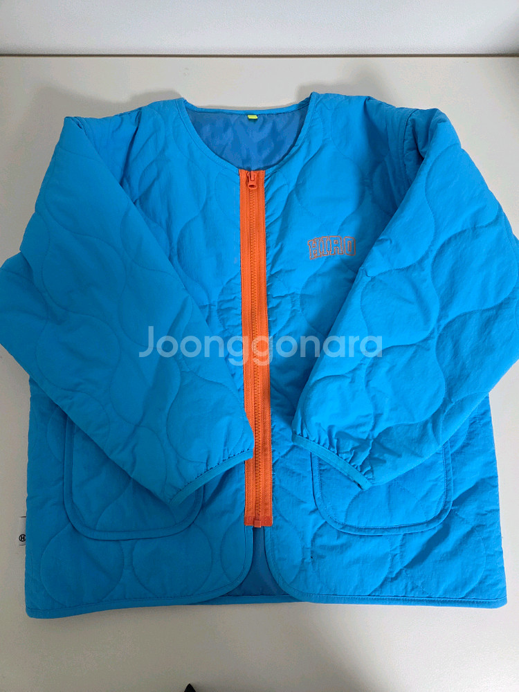 히로 블랭크 스웨트셔츠 150 조거팬츠140 퀼팅자켓 겨깔 블루 140( 비니 새제품증정)4종세트--1